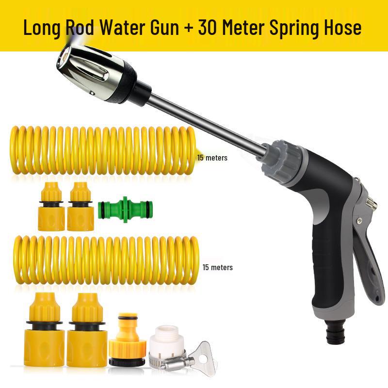 High-Pressure Car Wash Water Gun with Soft Hose and Spray Nozzle