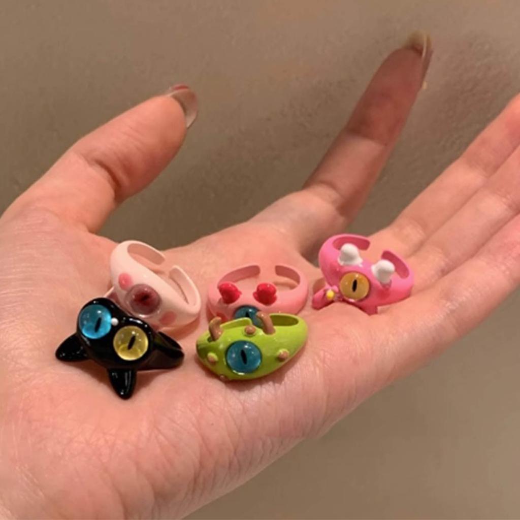 Kreslený prsten Roztomilý Rozkošný Vzor Prsten na prst Slitina Ozdoba prstu pro Kluky Dívky Typ F