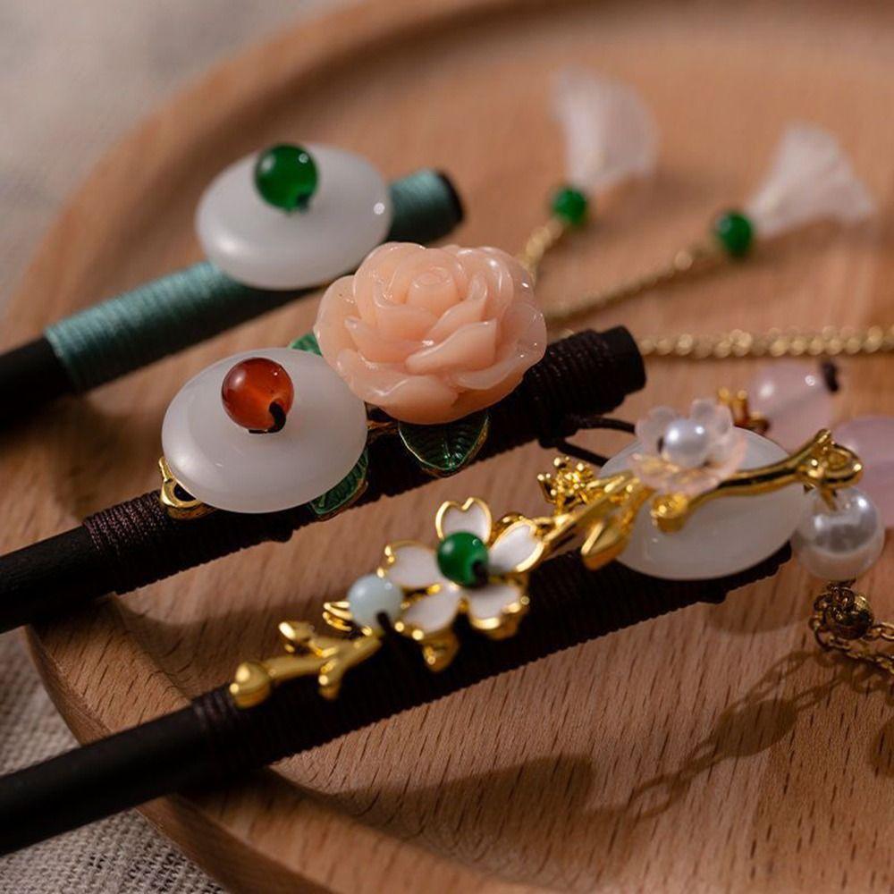 Imitation  For Women Hair Accessories Wooden Hair Fork Flower Hair Sticks Chinese Style Hairpin
