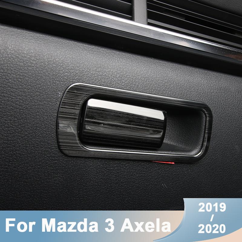 Copilot pentru mașină din oțel inoxidabil, mâner pentru cutie de mănuși, panou de comutator, autocolant decorativ, capac ornamental pentru Mazda 3 Axela