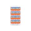 Orange Five-Blade Manual Razor with Universal Blue Cartridge Head
