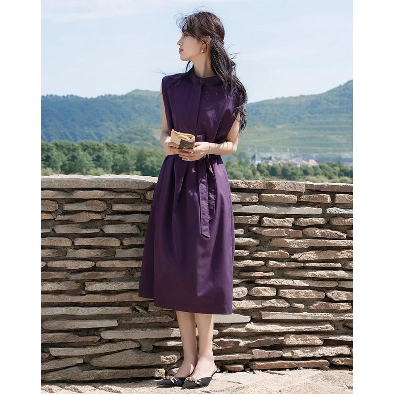 

Demana Autumn Petite Stand-Collar Sleeveless A-line Vest Dress L