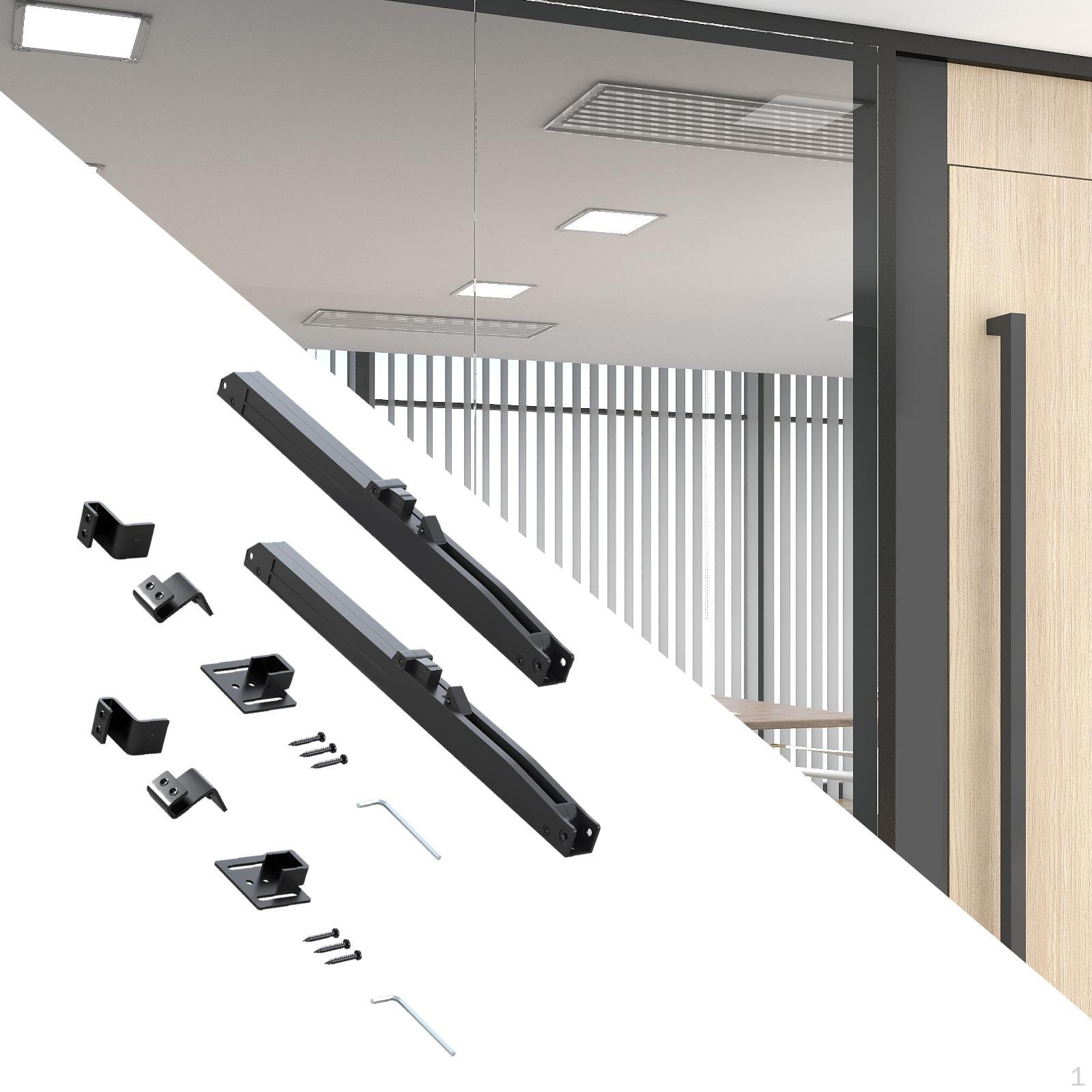

2Pcs Barn Door Soft Close Mechanism Spring Buffer Damper for Flat Track, Stoppers Sliding