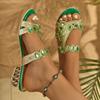 Fashion Rhinestone Sandals Women Summer 2025 New Round Toe Comfortable and Versatile Fashion Outside Wear Sandals and Slippers