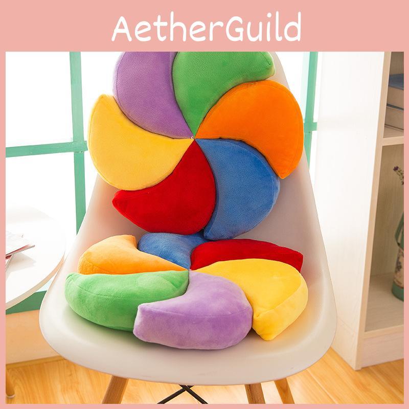 Colorful Windmill Seat Cushion With Soft Plush Cover For Office And Home Comfort