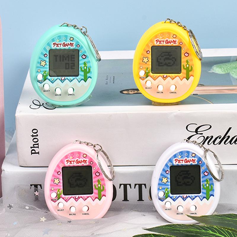 Mini Pet UV Virtual Electronic Game Console Keychain - Retro Nurturing Toy for Kids
