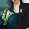 Brooch Women's High-end Niche Pin High-end Oil Drip Pin Suit Clothing Accessories Imitation Jade Bamboo Corsage