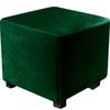 Velvet Square Ottoman Cover Stretch Bedroom Footstool Slipcover Living Room Stool Covers Washable Furniture Protector
