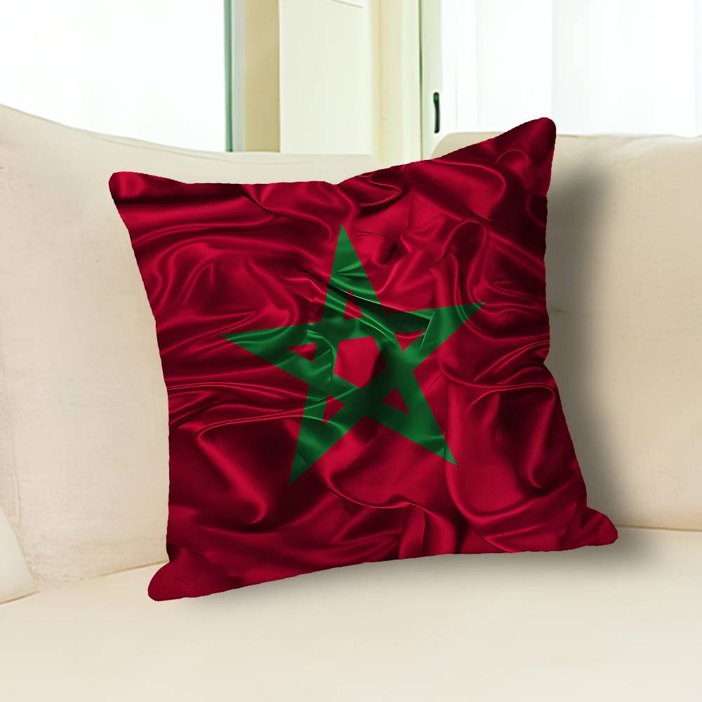 M-Moroccos Flag Map Various Sizes Square Pillow Case For Car Home Bedchamber Decor Custom Valentine gift