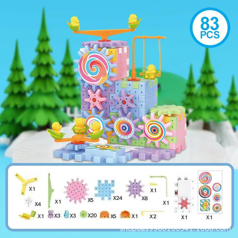 

Детский электрический набор строительных блоков с вращающимися шестернями - Большой, Образовательный, Механические игрушки