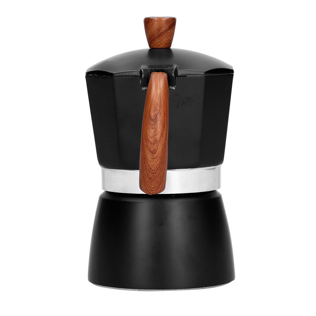 Aluminum Alloy Moka Pot Portable Coffee Pot with Heat Insulation Handle for Home Office