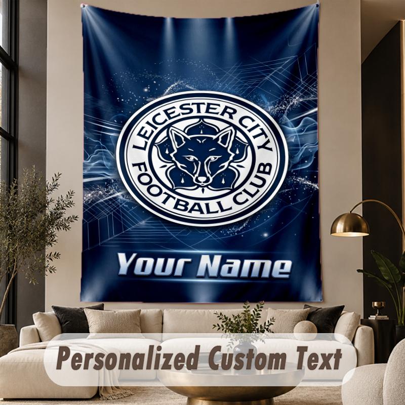 Custom Text Tapestry Leicester City Print Wall Tapestry Indoor Living Room Wall Decor