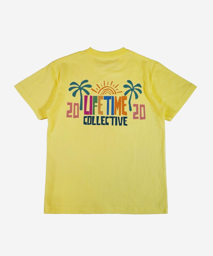 Laipeutaimkollegtibeu Sunset Palm Graphic T-Shirt Sunset Palm Light Yellow