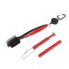 Golf Club Cleaning Kit Retractable Brush Groove Cleaner Club End Cleaner Durable Plastic Steel Golf Club Cleaner Red