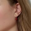 [Silver] Red Drop Jade Earrings (L262MER020)