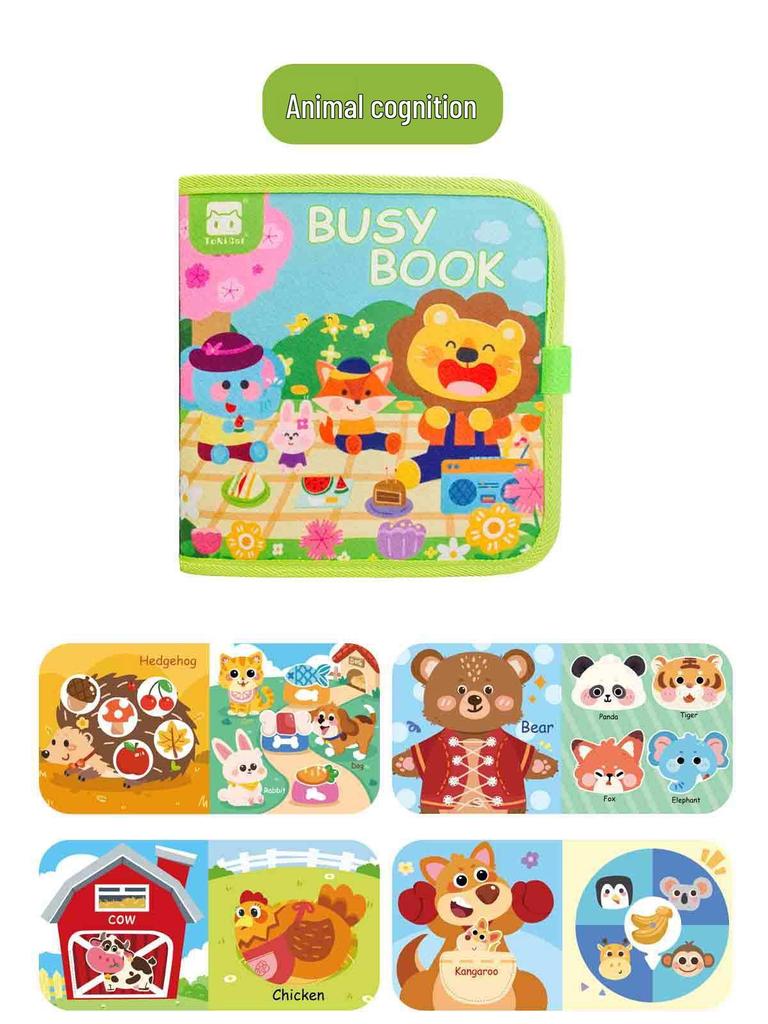 Tearable Cloth Book: Quiet Velcro Toy for 6-Month-Olds - Early Education Teething Book for Babies 0-3 Years