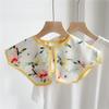 42*43cm Print Flower Sunscreen Shawl Scarf Decoration Fake Detachable Collar Protect Neck Shoulder Women Girl Dress Accessories