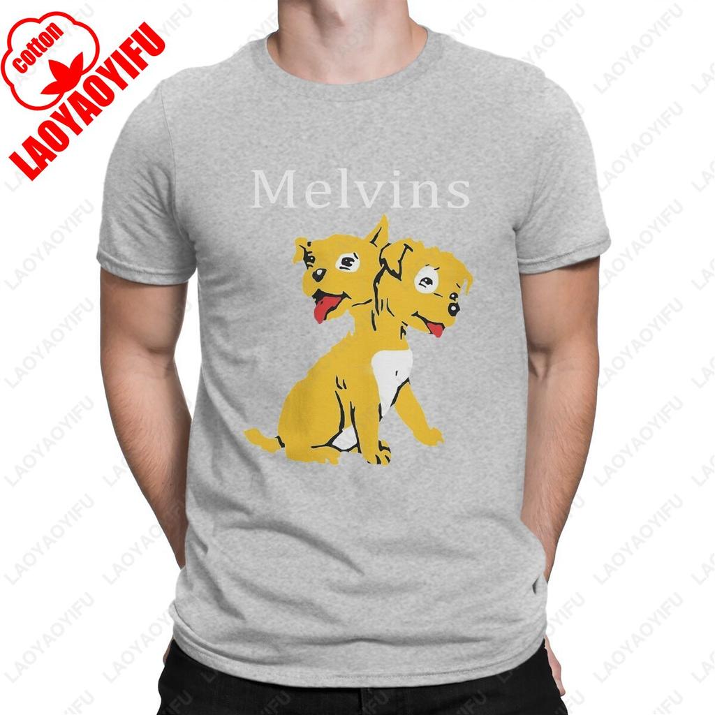 Men TShirts Music Vintage Pure Cotton Tees Short Sleeve Melvins T Shirts O Neck Fashion Shortsleev Summer Classic Style Tshirt