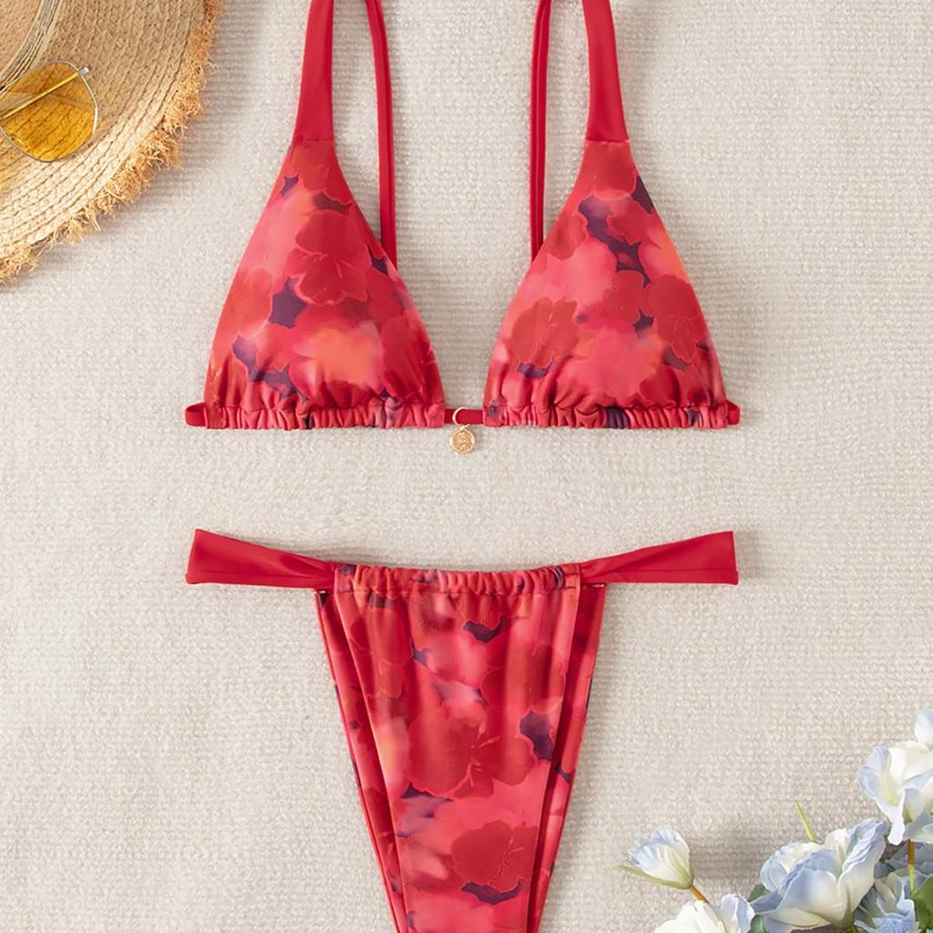 2025 Cross-Border European & American Sexy Print Bikini Swimsuit for Women