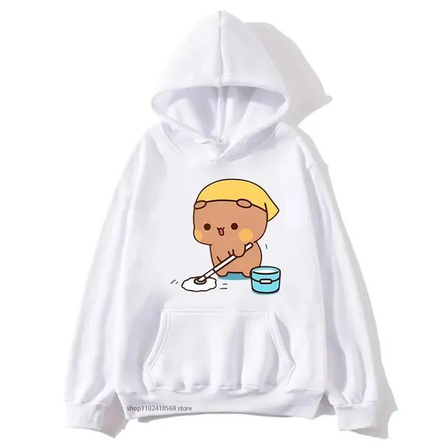 

Kawaii DuDu и BuBu убираются в доме Толстовки Panda Bear Brownie Толстовка Зима Осень Пальто Парная Одежда для Женщин Мужчин S