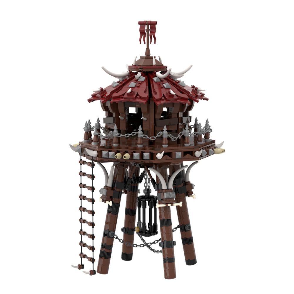 MOC Orc Archery Tower Building Blocks Model Orc Game Medieval Architecture Castle Watchtower Bricks DIY Assembly Toys Kids Gifts