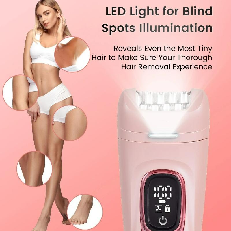 5 in 1 Elektrischer Epilierer für Frauen, USB Wiederaufladbarer Haarentfernungsrasierer für Körper, Gesicht, Bikinizone, Tragbarer Nass-Trocken-Rasierer, IPX7 Wasserdicht