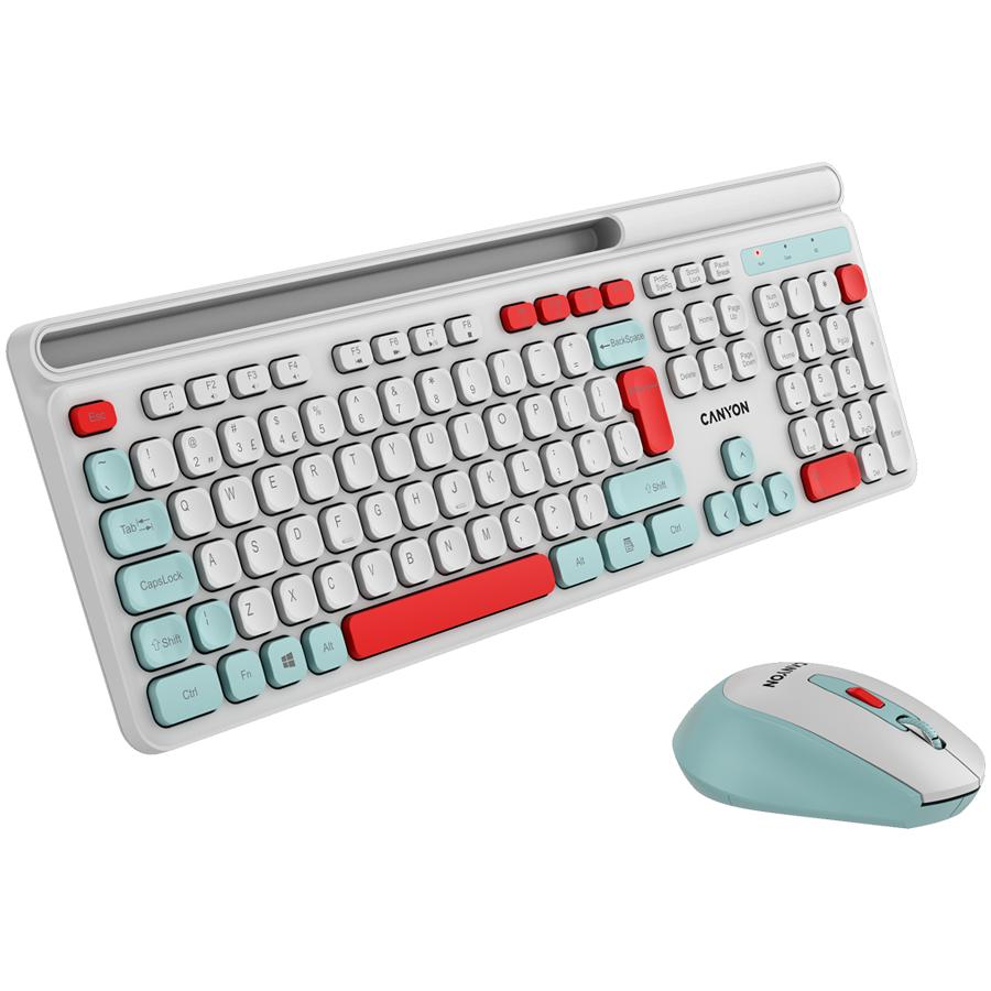 CANYON HSET-W5 Wireless Keyboard and Mouse Set White