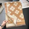 Autumn and winter versatile double-sided two-color flower design shawl women's dual-purpose extended warm imitation cashmere scarf