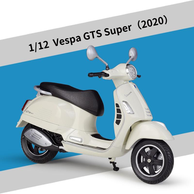 Welly 1/12 Vespa GTS Super 2020 Modello di Motocicletta in Metallo pressofuso Giocattolo Veicolo da Collezione Moto Fuoristrada Autociclo Giocattoli Auto