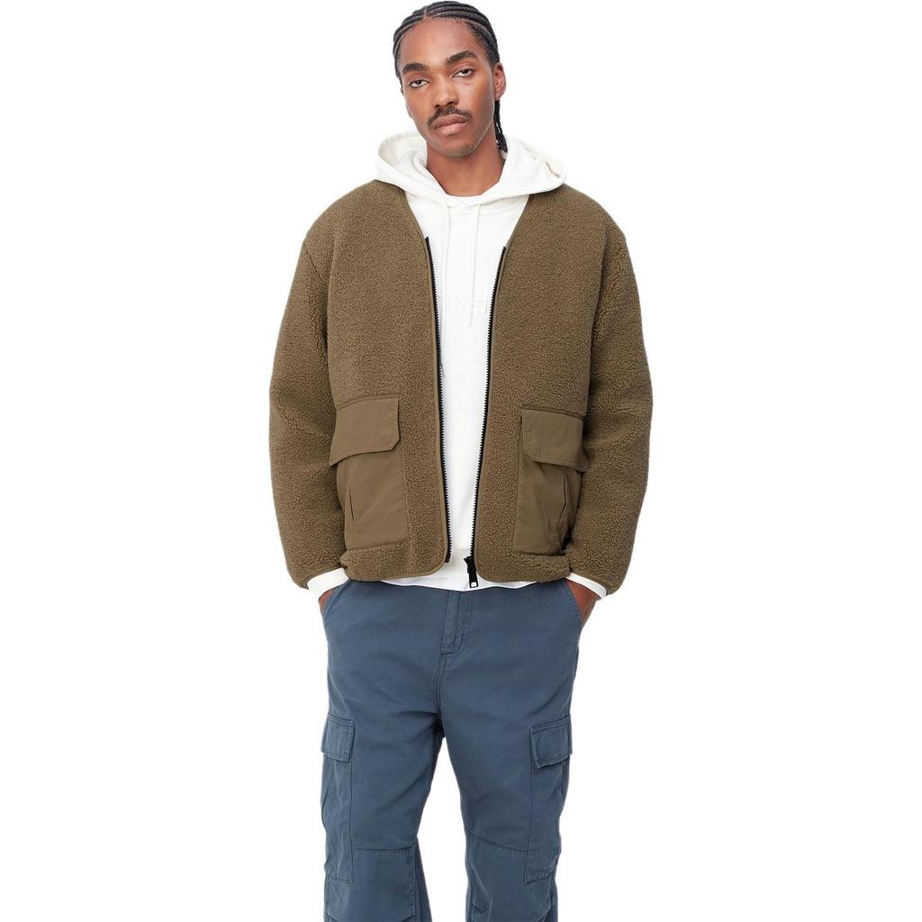 Carhartt WIP Suede Zip V-Neck Panel Pocket Jacket Men jackets I032244-1CM-XX