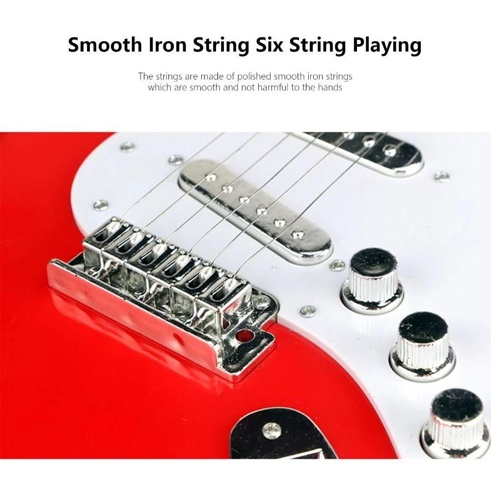 Adjustable String Knob 4 Strings Electric Guitar Playable Musical Instrument Toy  Outdoor Games