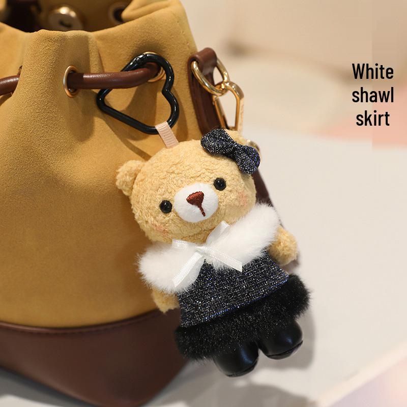 Cute Bear Plush Keychain Charm - Cartoon Doll Couple Gift