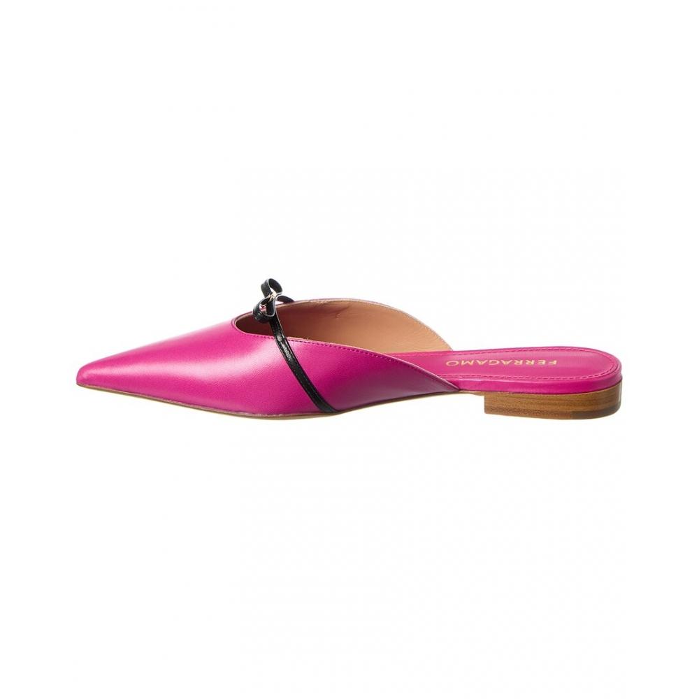 Salvatore Ferragamo Ferragamo Bow Mini Leather Mule Pink