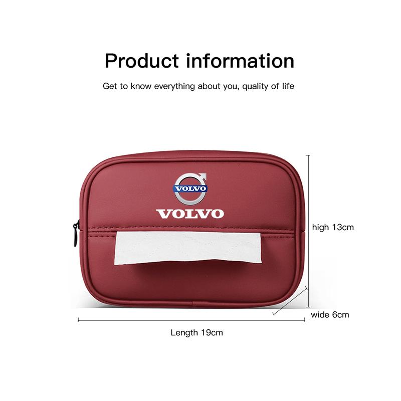 Car Interior Tissue Storage Box Auto Armrests Sunshades Seat Accessories For Volvo Xc60 Xc90 V40 V60 S60 V50 V90 S80 C40 XC40