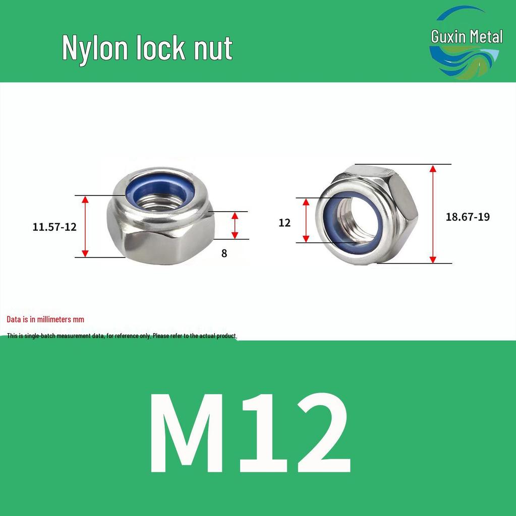 Stainless Steel Self-locking Nylon Lock Nut DIN985, M3-M30, Anti-slip/loosening.