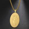 Double-sided Triple Moon Goddess Pendant Necklace Stainless Steel Hecate Choker Vintage Amulet Jewelry