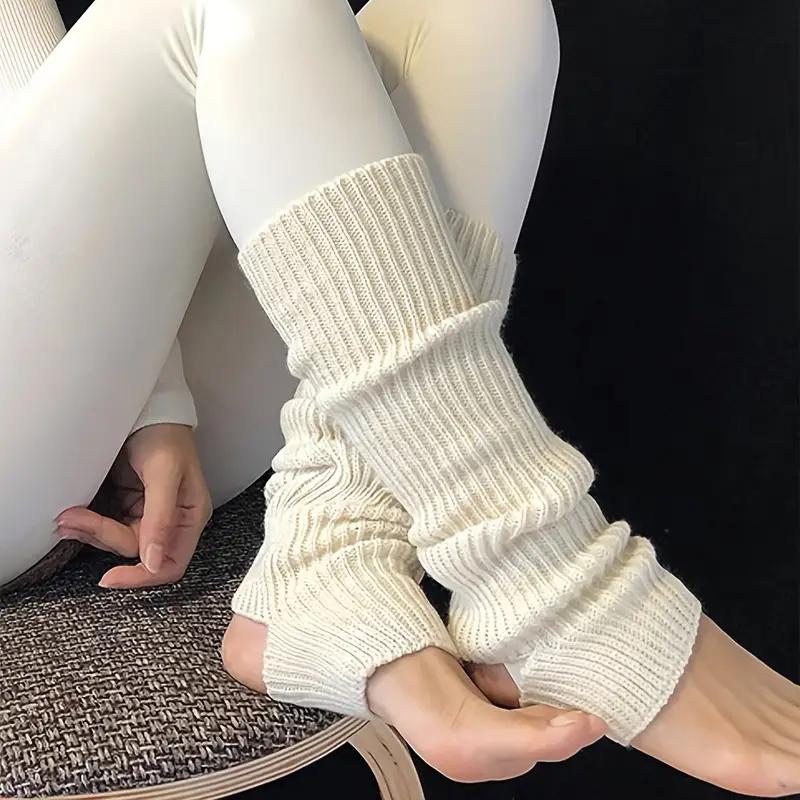 Y2k Winter Leg Warmers Fluffy Cute Accessories Gothic Lolita Knit Long Socks Women Leg Warmer Lady Stylish Stretchy Boots Cover