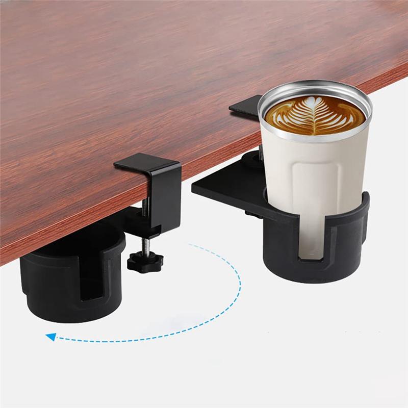 CYCLI-Настольный держатель для стакана Desk Cup Holder Офисный настольный кронштейн Фиксированный держатель для стакана на компьютерный стол Настольный держатель для стакана чёрный