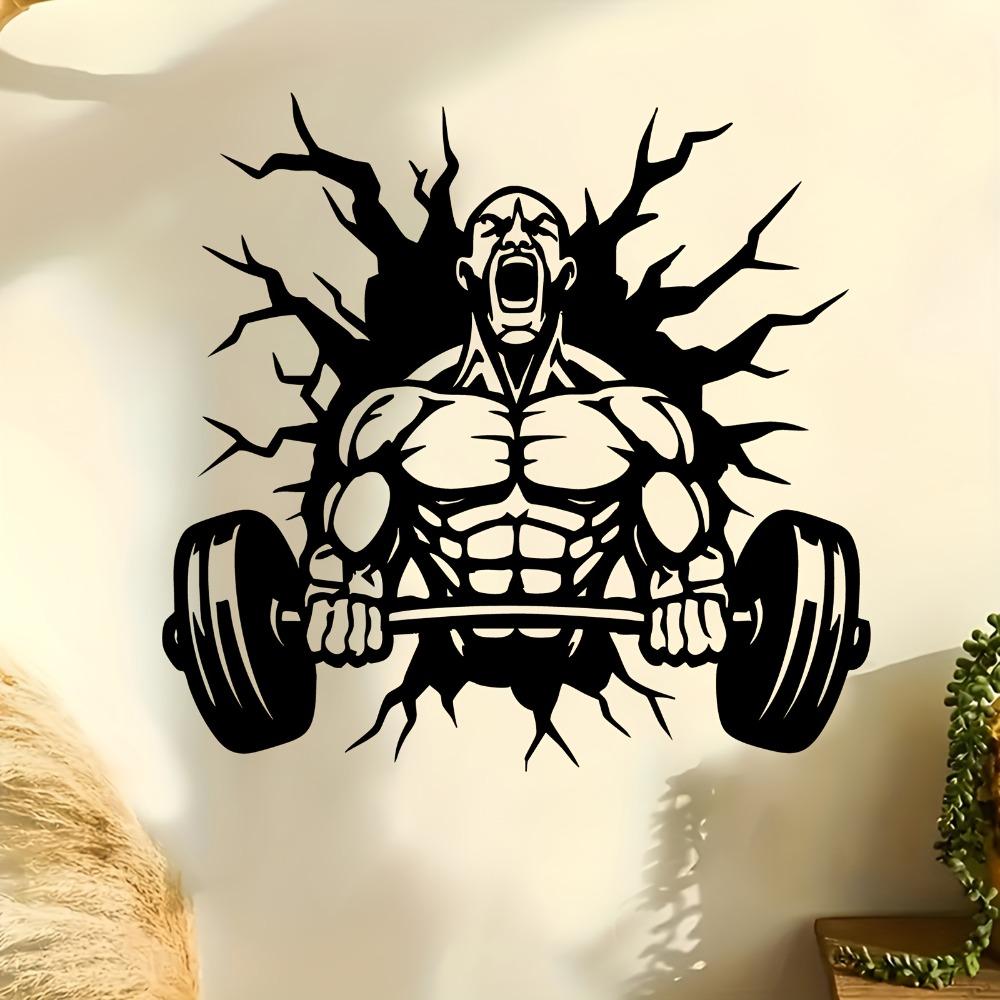 Iron Bodybuilder Wall Art Sculpture Weatherproof Outdoor Indoor Gym Decor Gift