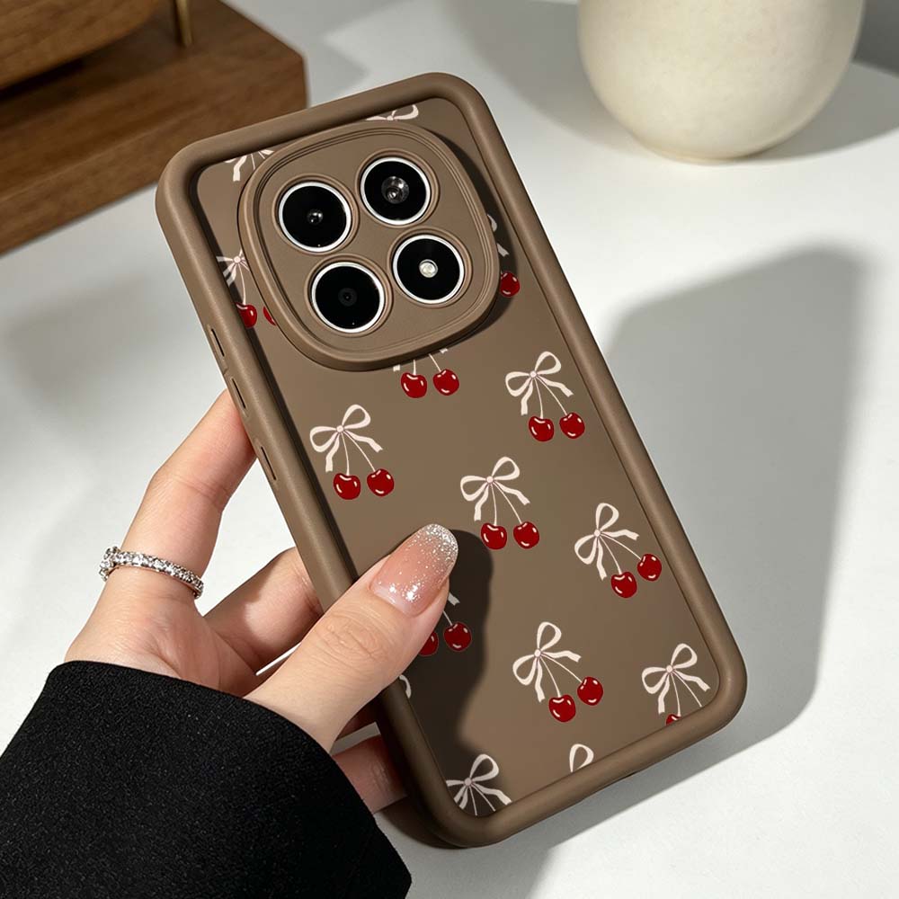 Exquisite Cherry Pattern For Xiaomi Redmi Note 15 14 13 12 11 10 14S 11S 10S Pro Plus Eye 4G 5G Ladder Phone Case Cover