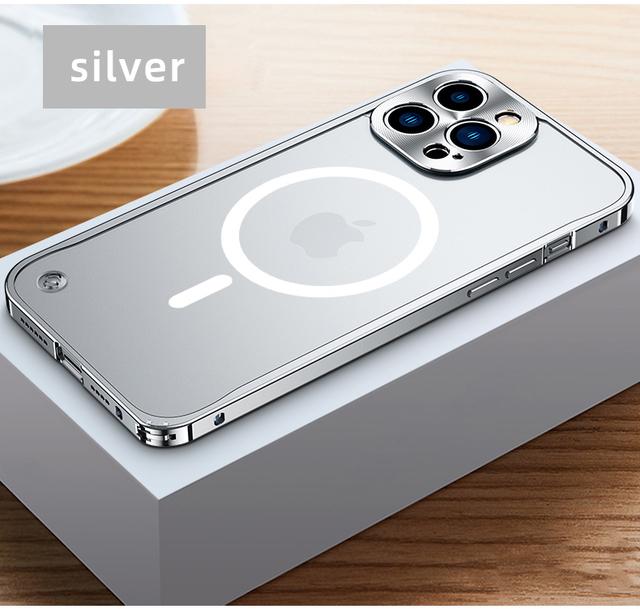 Luxury High -End Metal Magnetic Phone Case For Iphone 14 13 12 11 Pro Max Magsafe Wireless Charging Aluminium Magnet Cover Funda