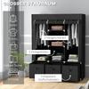 Foldable Fabric Wardrobe for Bedroom, Portable Wardrobe with 5 Shelves, 2 Hanging Rails and 3 Fabric Drawers, Black