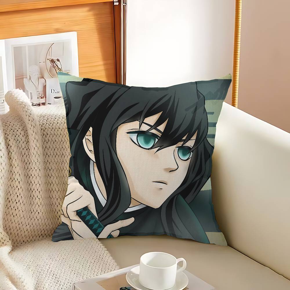 Muichiro Tokito Anime Cushion Cover Pillow Cover Decor Pillowcase Printed Cushion Case For Couch
