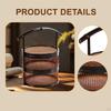 Bamboo Basket Picnic Portable Serving Handmade Food Storage Container for Pastry