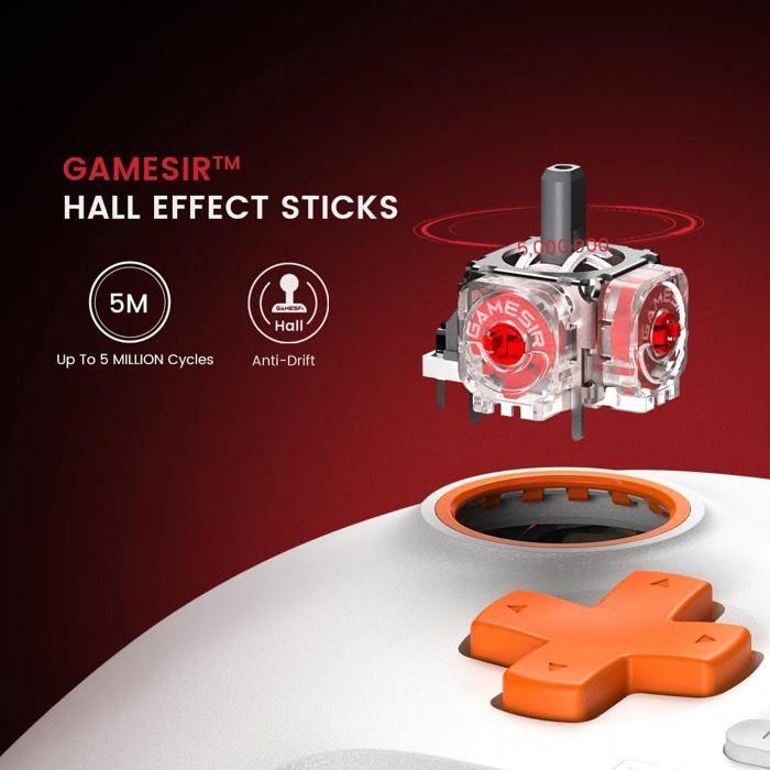 Manette de jeu - gamesir - t7 white - compatible xbox et pc - filaire - vibration intégrée