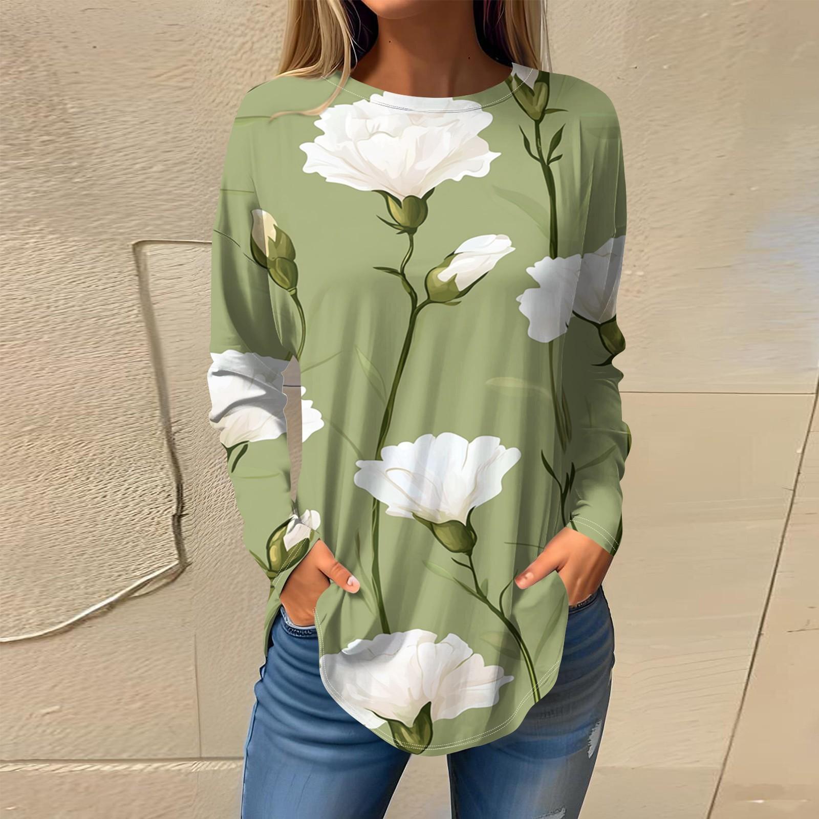 

Жіночий модний вінтажний пуловер неправильної форми з довгим рукавом і круглим вирізом M