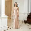 Herbst und Winter Neue Damenbekleidung Temperament Elegant Träger-Tube-Top Rückenfrei Heißer Diamant-Taille Langes Kleid Damen