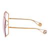 GUCCI Metallic Seasonal Icon Full Border Toad Glasses Sunglasses Women's Dark Pink
