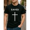 European Sizes Cross Redemption Christian Faith | Men'S Print Round-Neck T-Shirt, Casual and Fashionable, Medium Stretch Fabric, All-Season Wear