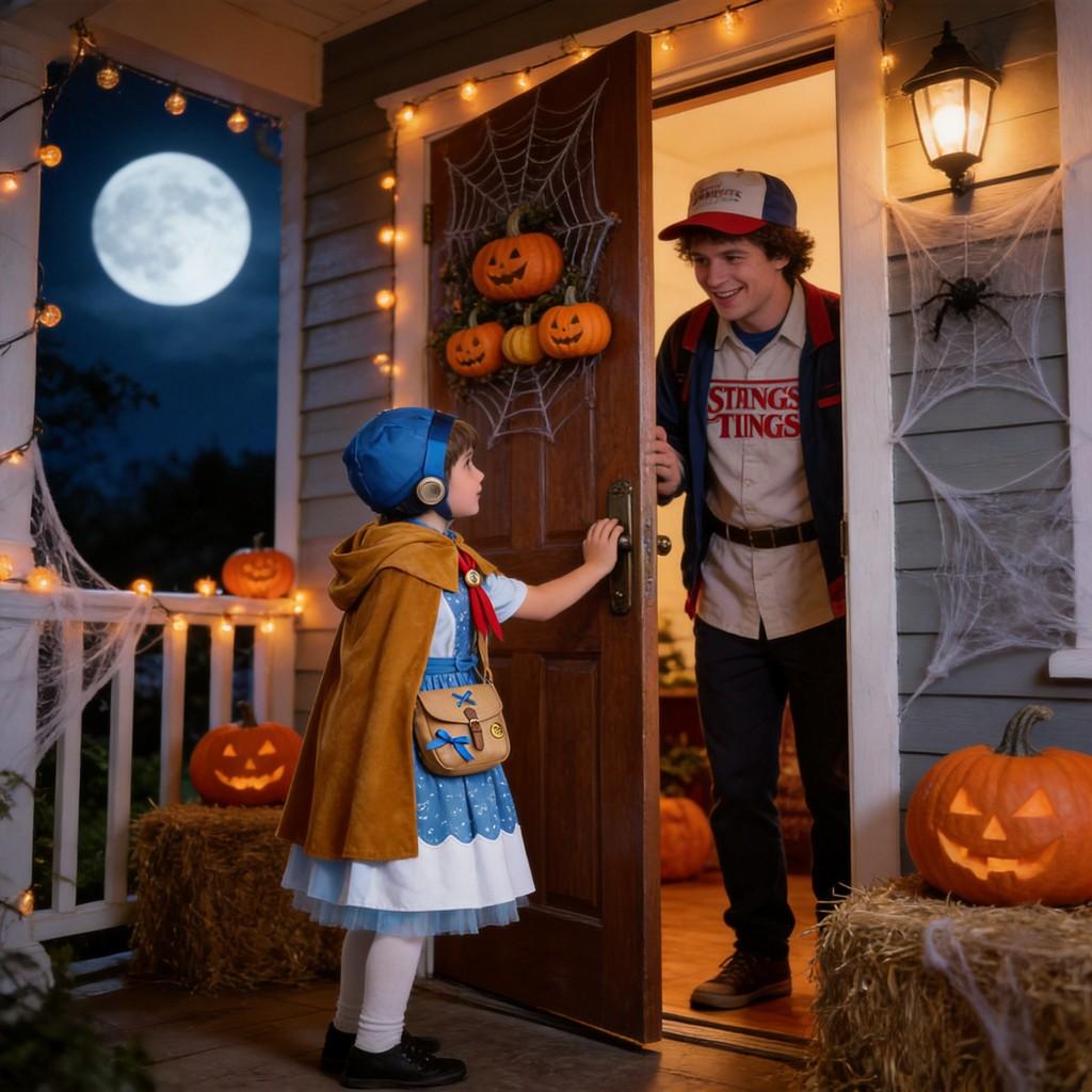 Stranger Things Holly Wheeler Cosplay Kostüm für Kinder mit Prinzessinnenkleid und Umhang für Halloween und Rollenspiele
